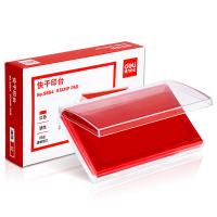 得力（deli）9864 137*88mm透明外殼方形快干印臺印泥 紅色